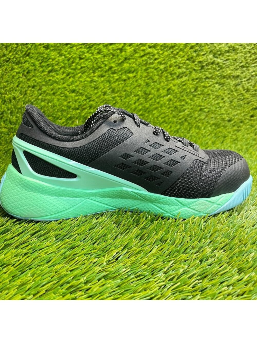 Reebok Nanoflex TR Womens Size 6.5 Black Green Composite Toe Safety Work Shoes - Picture 4 of 10